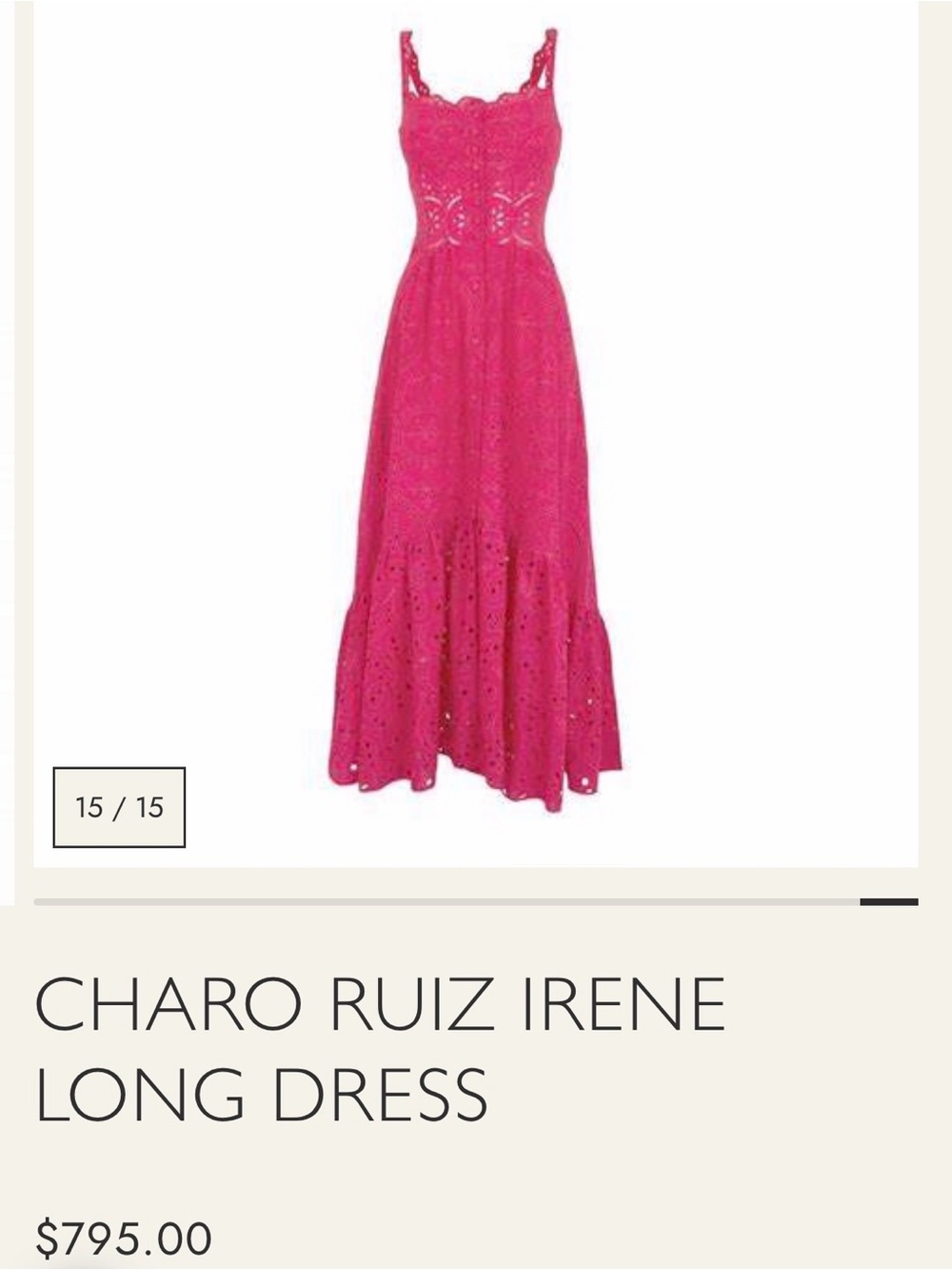 Charo Ruiz Fuchsia Eyelet Maxi Dress